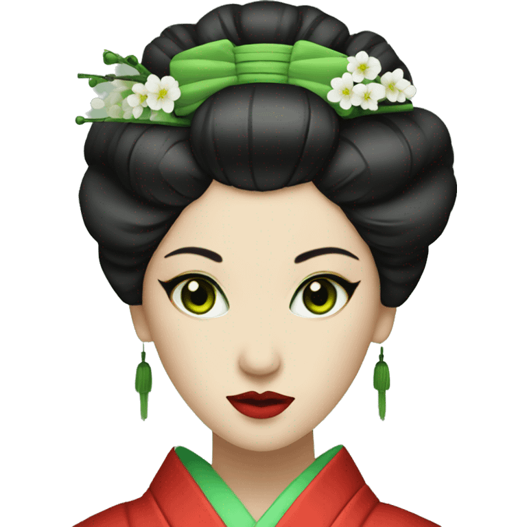 Green eyes geisha emoji