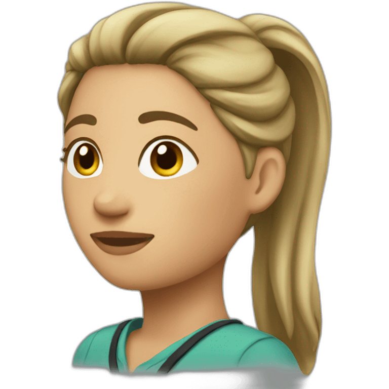 female guide with ponytail emoji