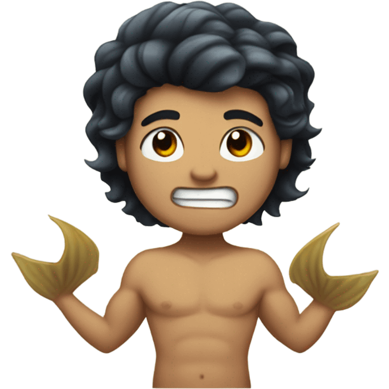 Tan merman with dark hair emoji