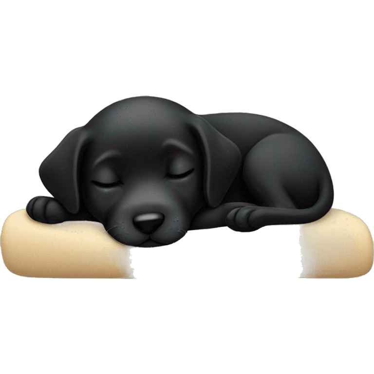 Black puppy sleeping  emoji