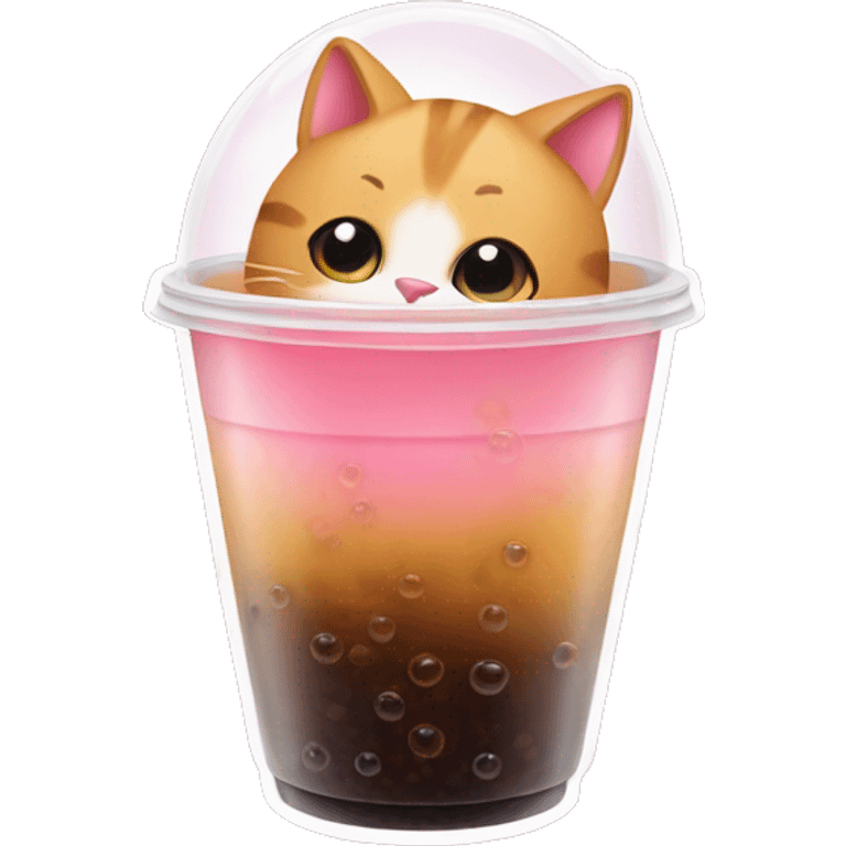 cat drink bubble tea emoji