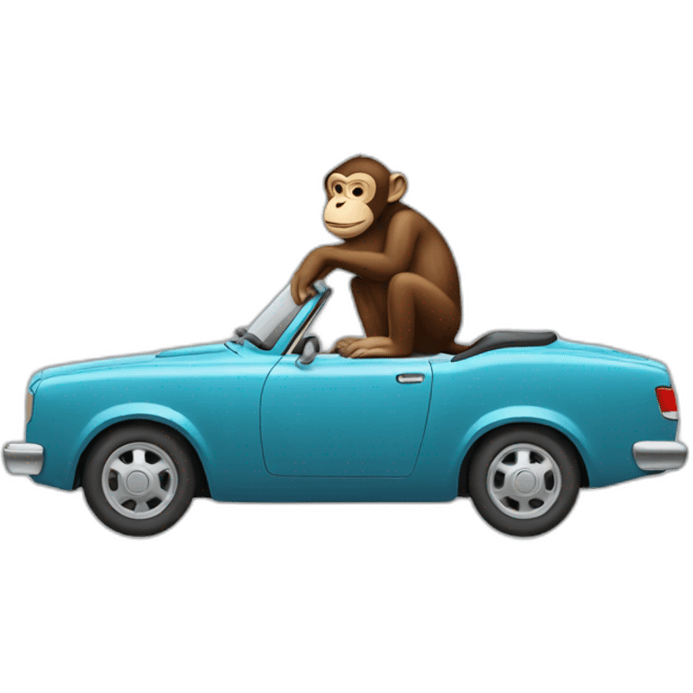 a monkey working on a car emoji