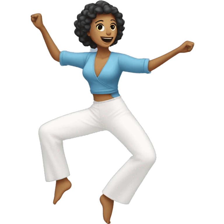 mujer tez blanca bailando emoji