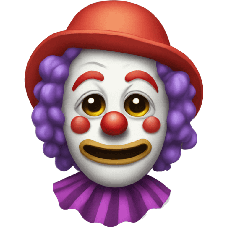 Clown but actually sad face emoji