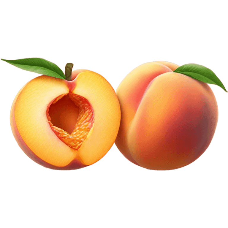 Peach sliced in half with 2 visible feet  emoji