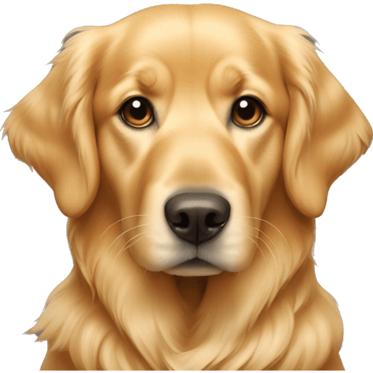 Golden retriever with small ears emoji