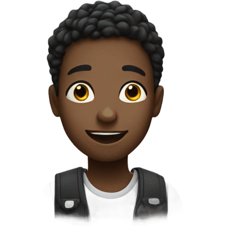 Black boy raising hand emoji