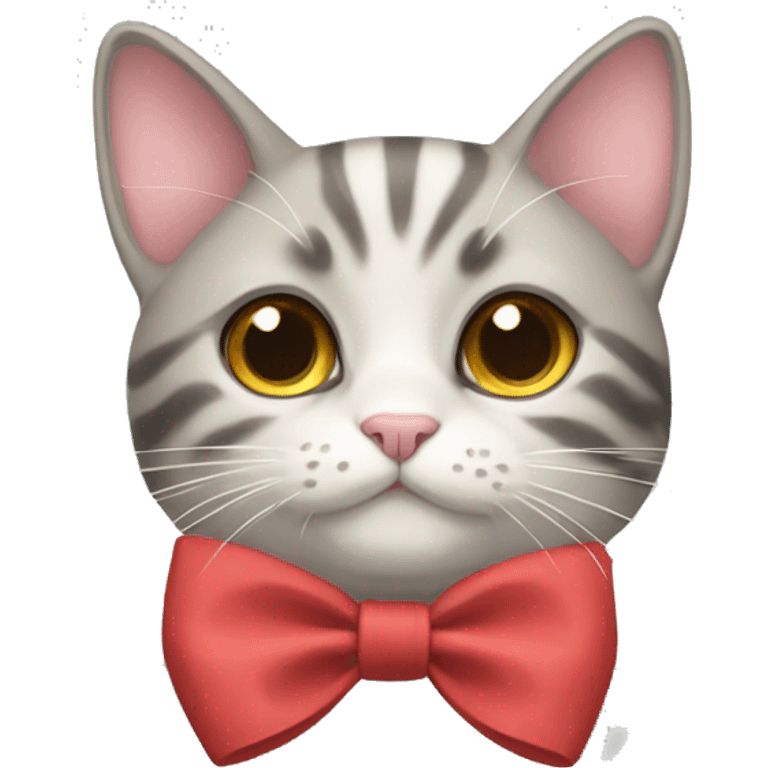 cat wearing a bow emoji