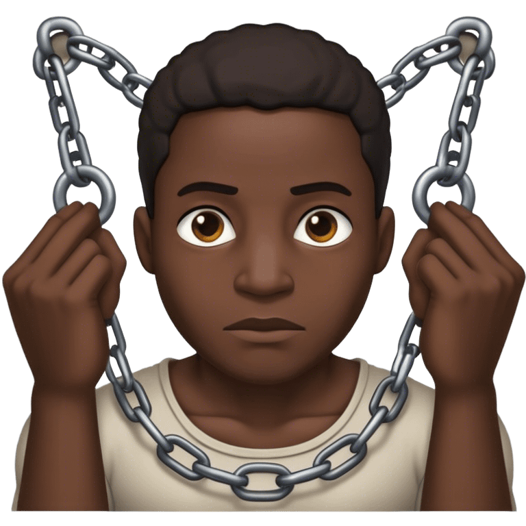 black guy in shackles emoji