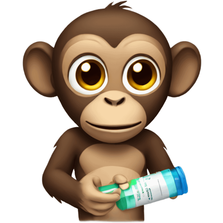 monkey with vaccines emoji