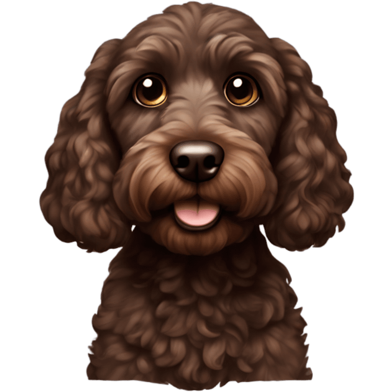 Dark brown cockapoo emoji