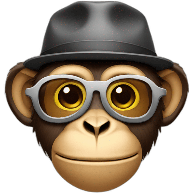 Monkey with cap and sunglasses emoji