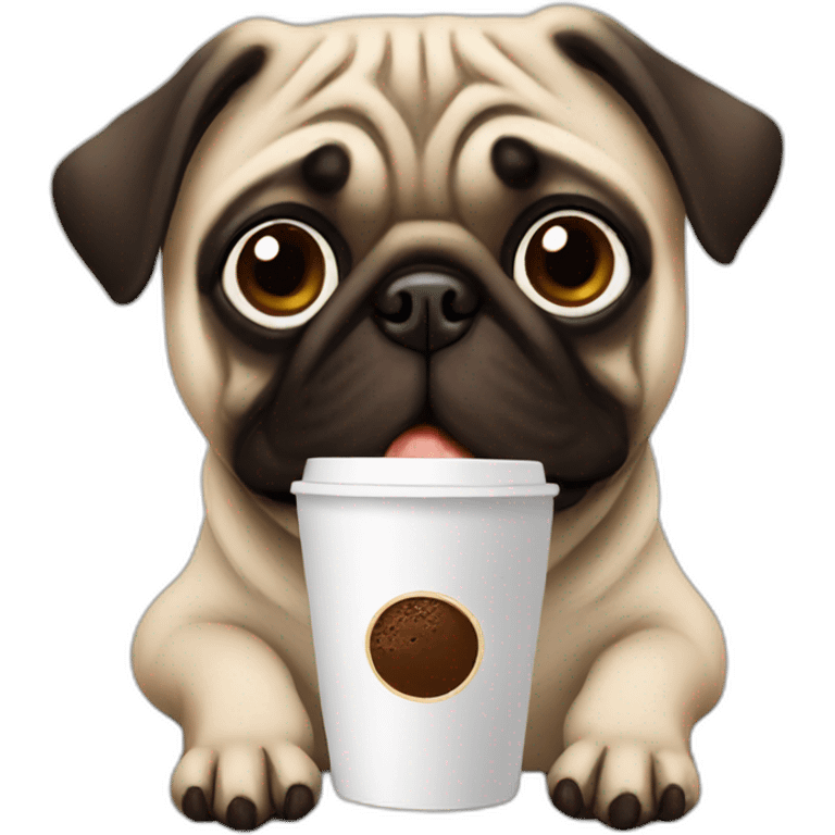 pug-drinking-coffee emoji