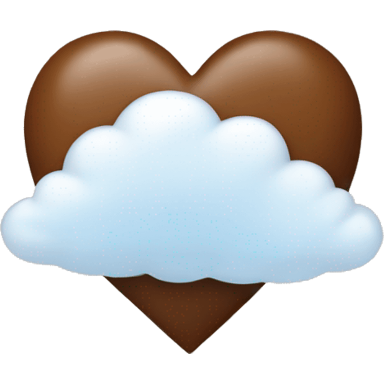 brown heart with clouds emoji