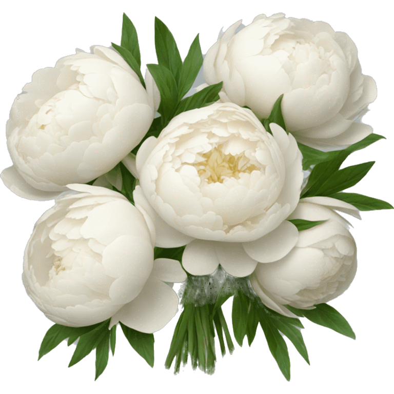 Bouquet of white peonies  emoji