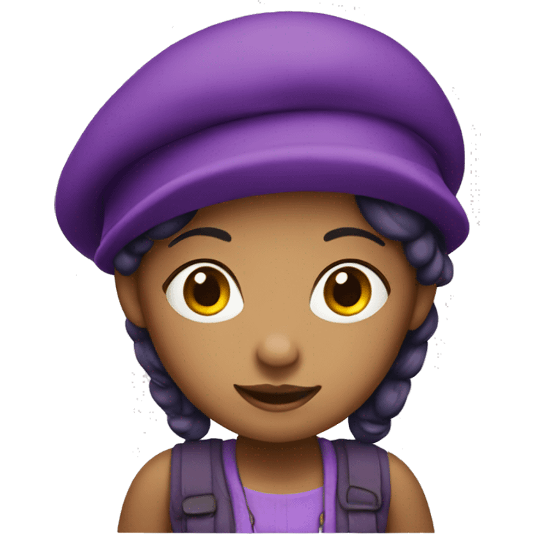  A girl with Brazilian coloring and a purple beret emoji