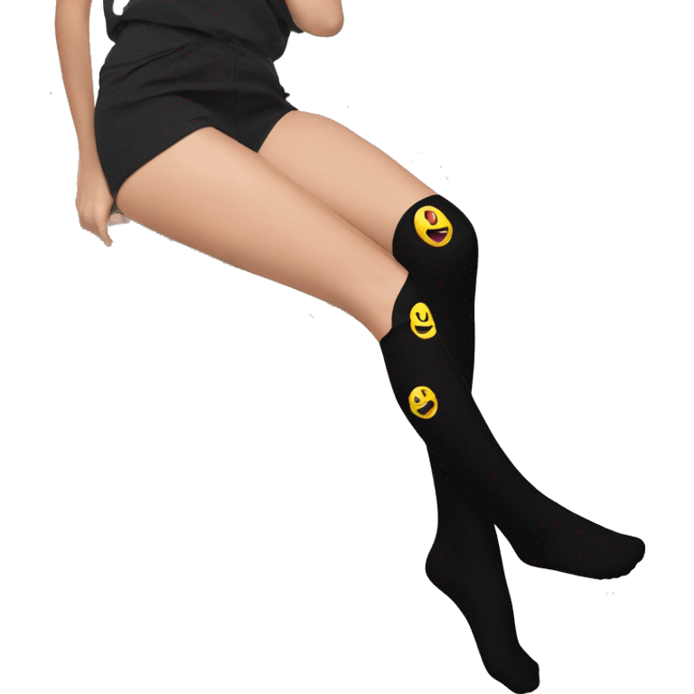  Plain Black over knee socks emoji