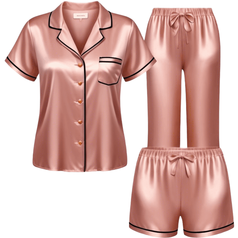 Rose gold silk pajama set emoji