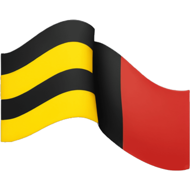 A flag A wavy black and red rectangle with a medium sized yellow circle in the middle emoji