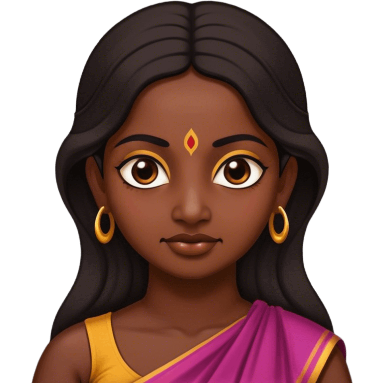 A Tamil Nadu woman with very dark skin and a giant posterior emoji