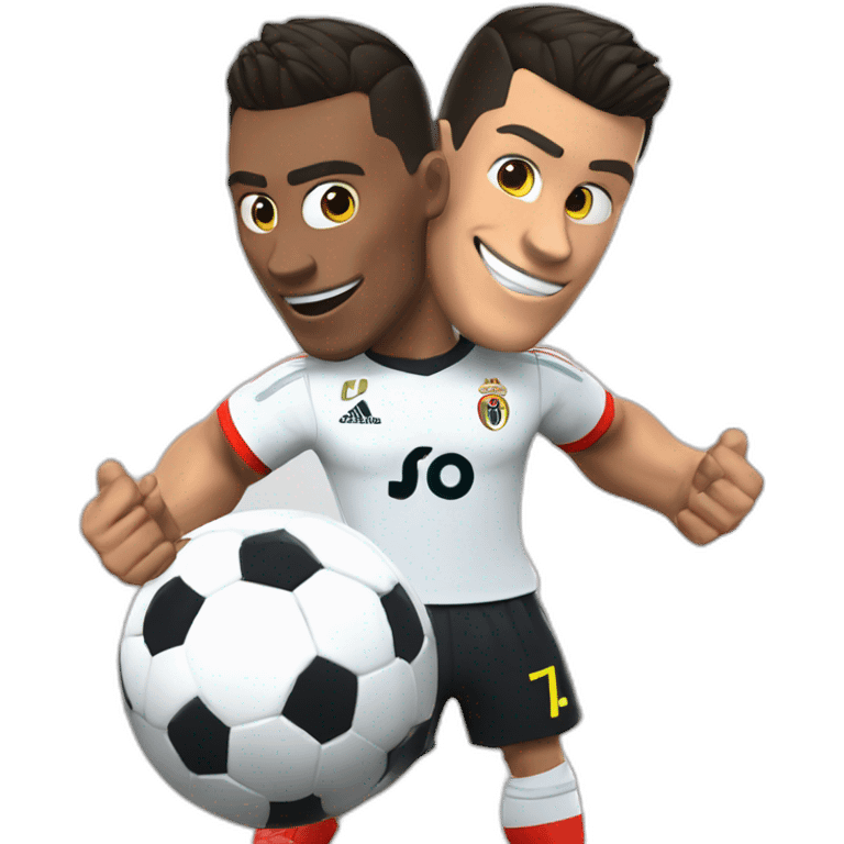 Crea un emoji de cr7 estilo pixar que tenga un logo que diga: "Puro CANCHEROS FC" emoji