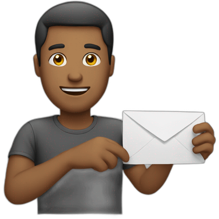 man sending message emoji