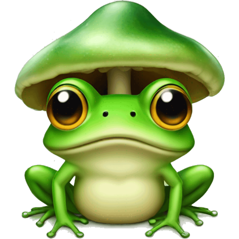 Frog with a mushroom hat emoji