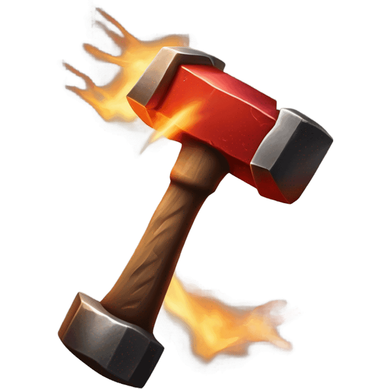 blacksmith hammer on fire emoji