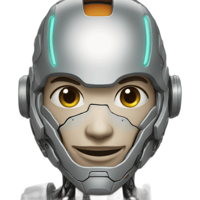 Happy cyborg emoji