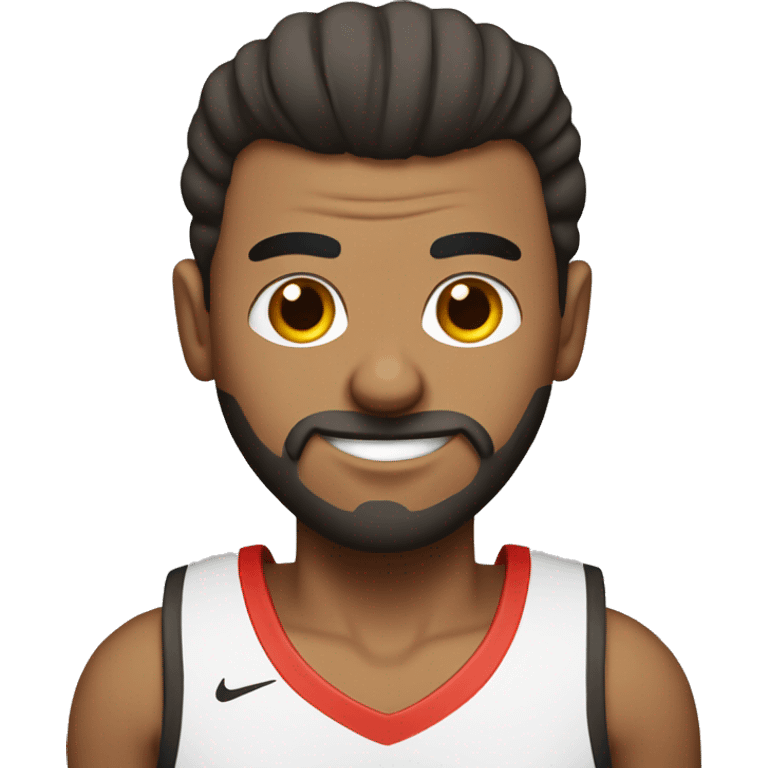 A turkish guy, with slick hair back, with basketball, portrait emoji