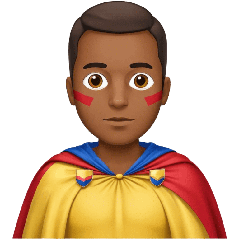 Colombian man wearing a Colombian flag like a cape emoji