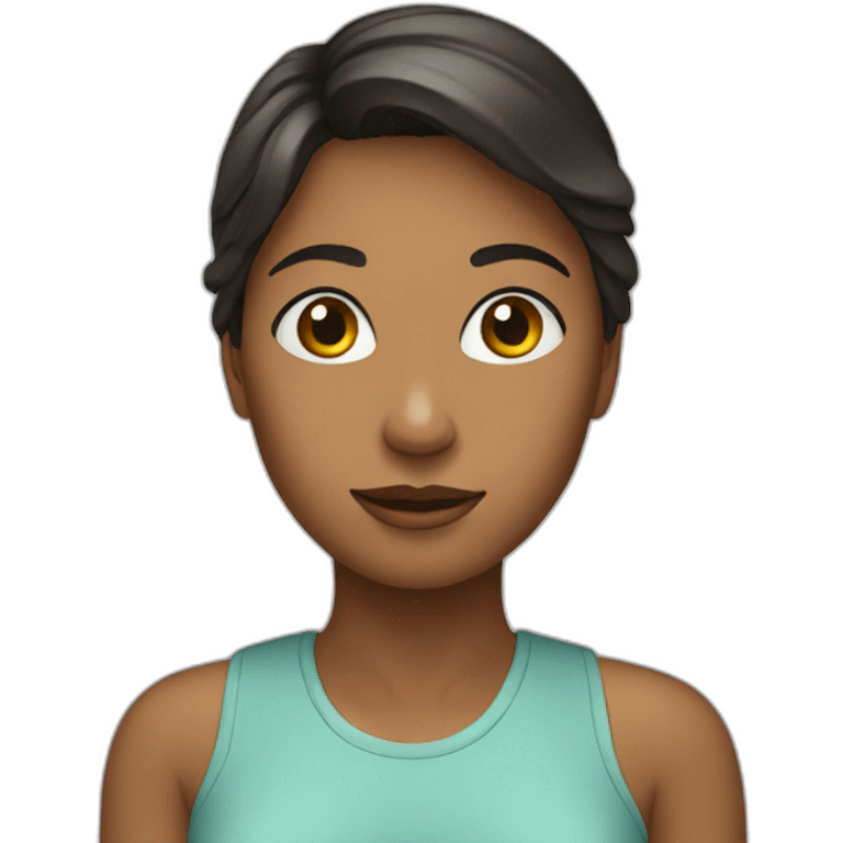 A woman with a big emoji