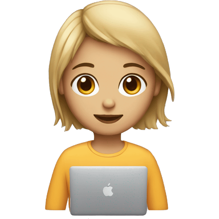 girl male with macbook emoji