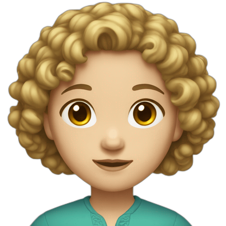 Chinese Caucasian girl with curly hair emoji