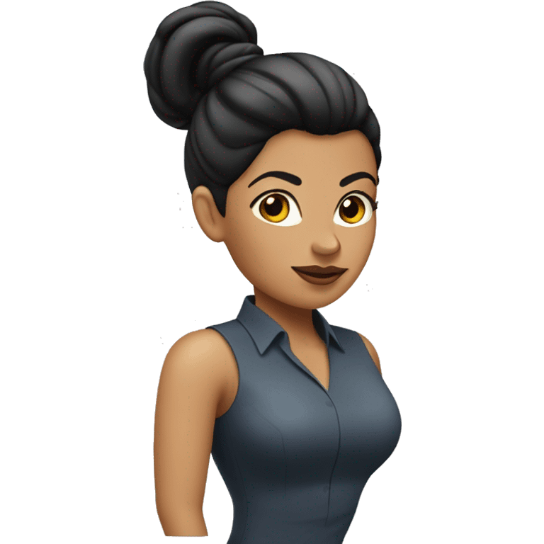 hr executive latina woman with slick back ponytail black hair  emoji