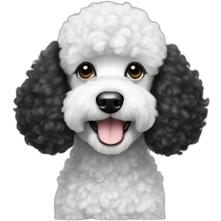 Mini black and white poodle emoji