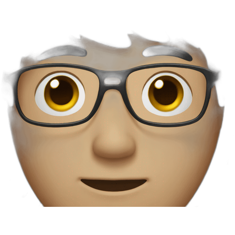 white guy with glasses and black hair emoji