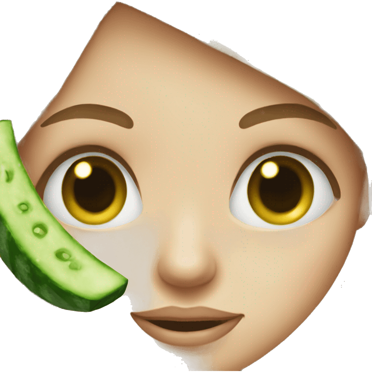 girl with cucumber on eyes emoji