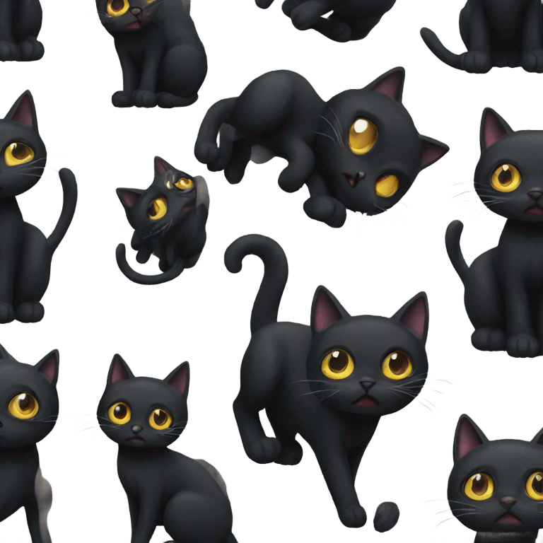 scared gothic black cat  emoji