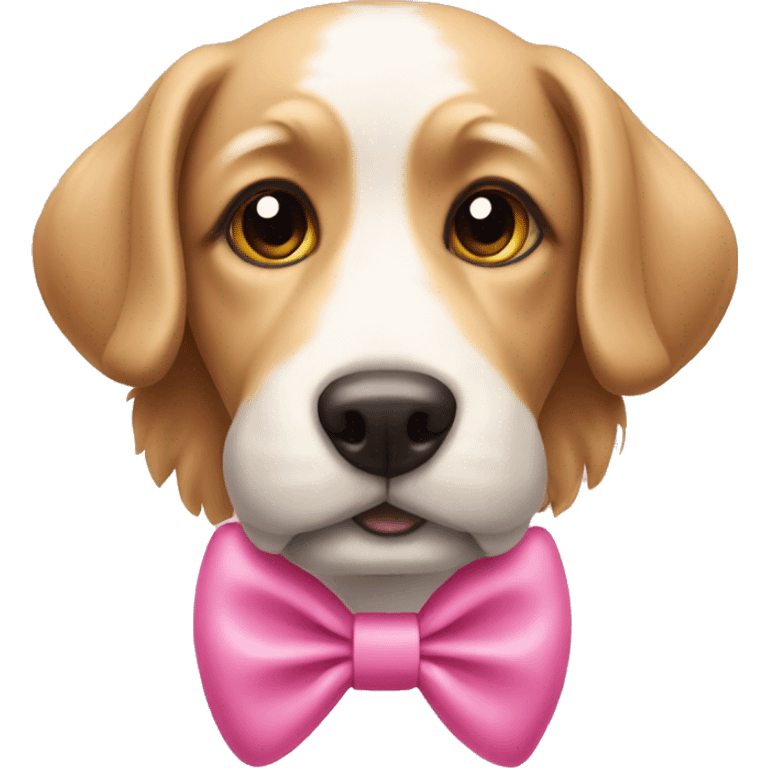 Dog with a pink bow. emoji