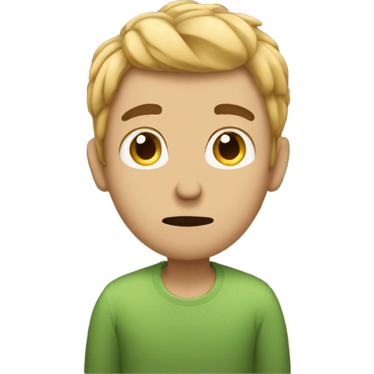 guy with hair thinking with his hand on his chin  emoji