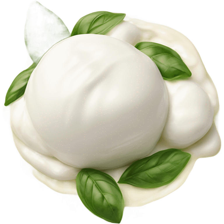 Mozzarella Buratta  on a plate  emoji