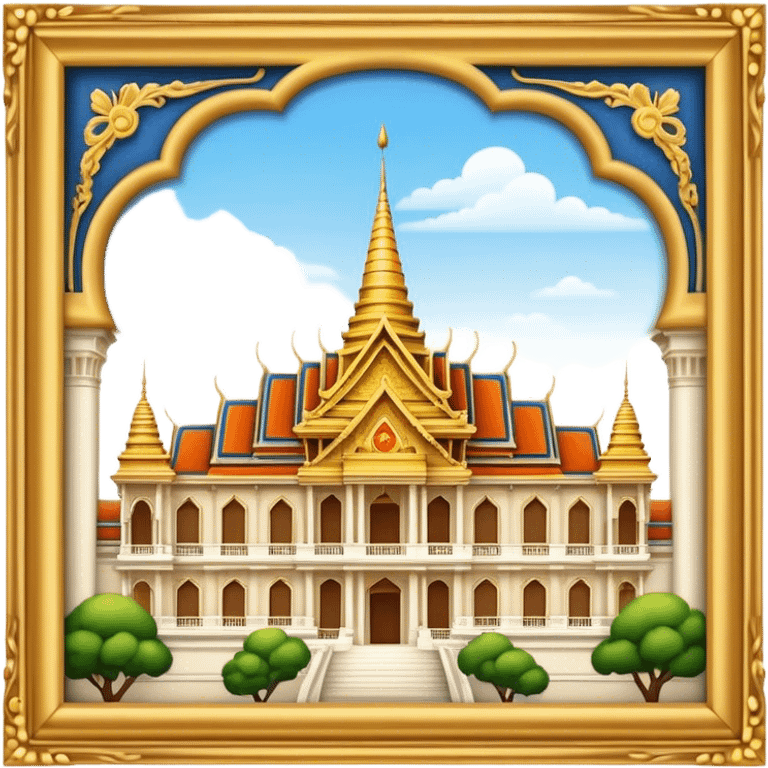 Cinematic Realistic Grand Palace Landmark Emoji, showcasing opulent palace architecture rendered with rich textures and regal, dynamic lighting. emoji