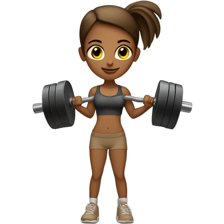 Tan girl weightlifting emoji