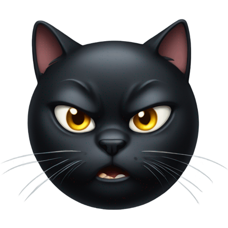 Fat black cat angry emoji