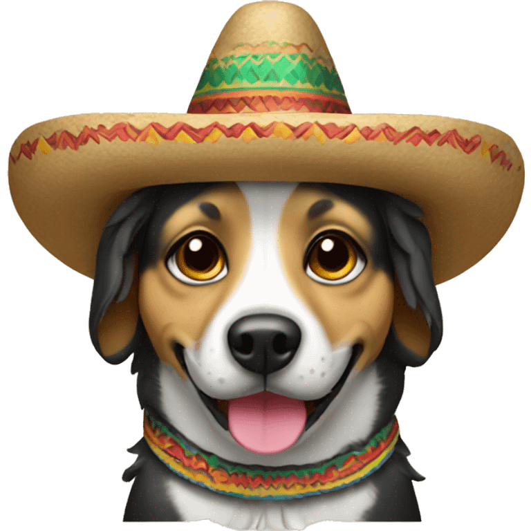 mexican dog with meican hat emoji