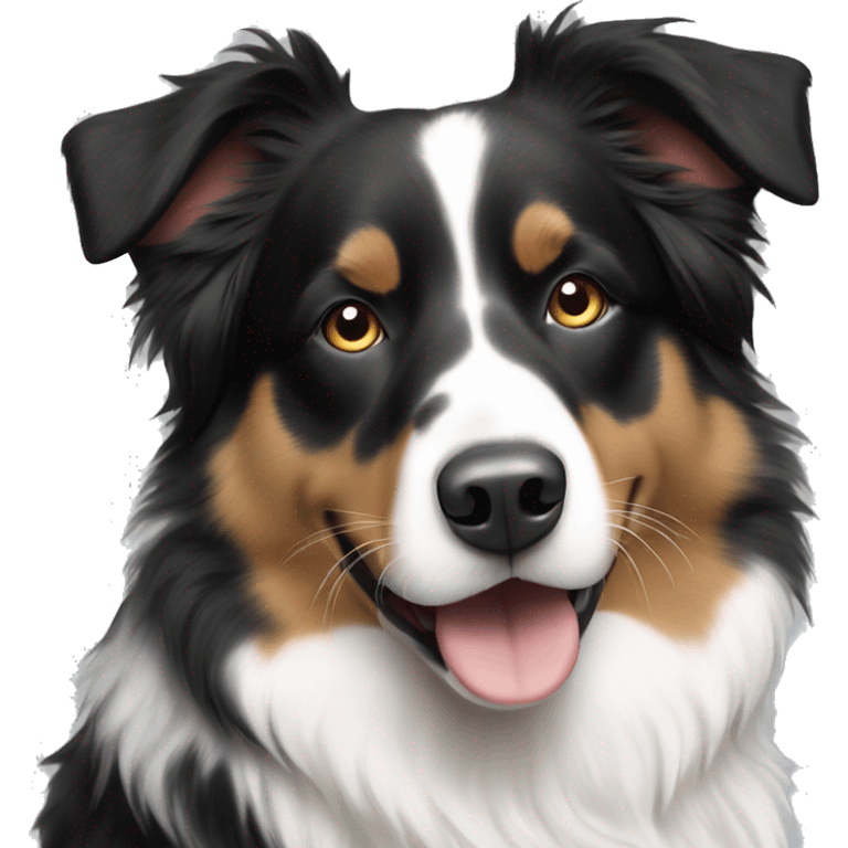 Black and white Australian shepherd emoji