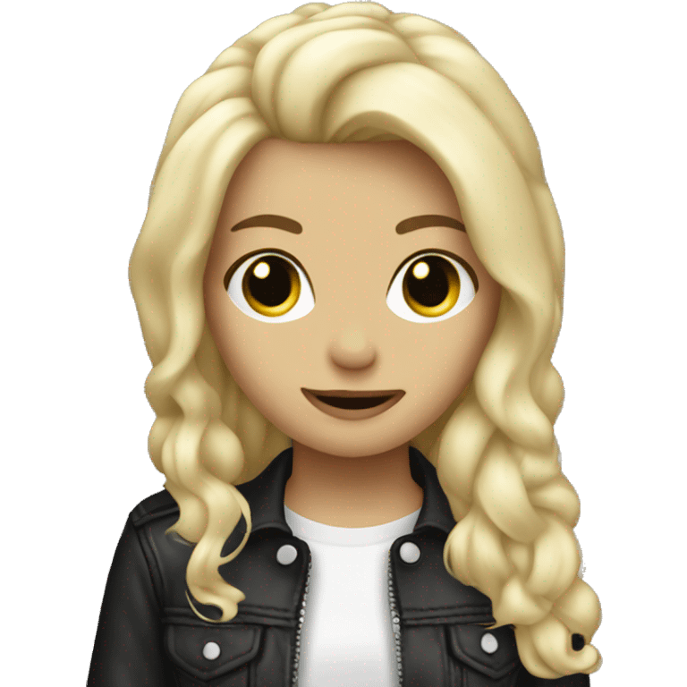 Blonde girl rock and roll hand emoji