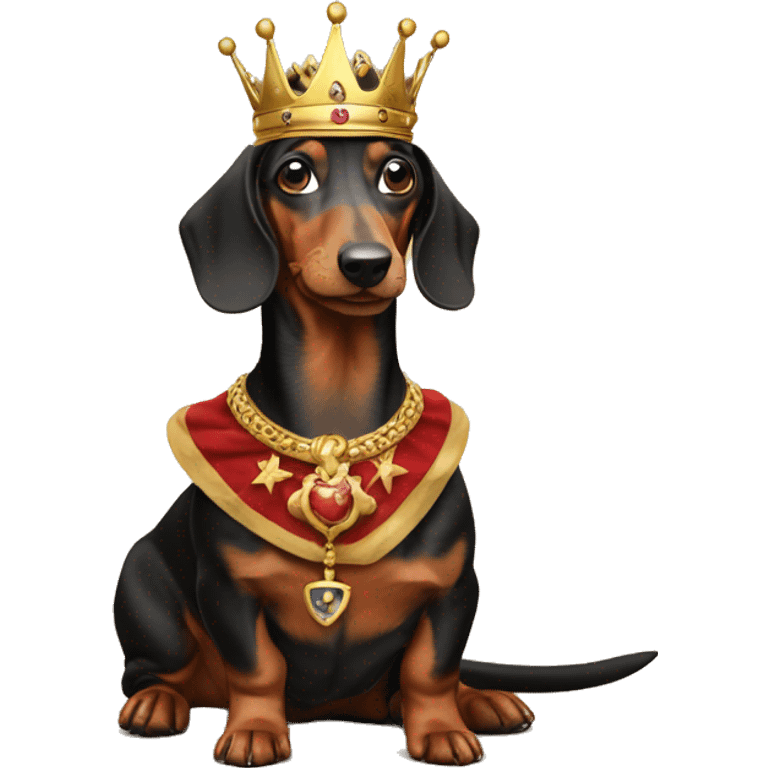 Daschund as a king emoji