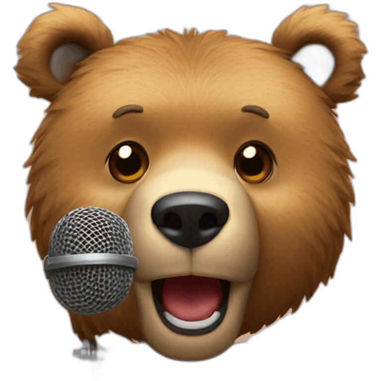 Bear have microphone emoji